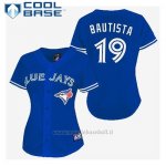Maglia Baseball Uomo Toronto Blue Jays Jose Bautista 19 Blu Cool Base