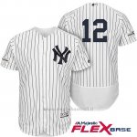 Maglia Baseball Uomo New York Yankees 2017 Postseason Chase Headley Bianco Flex Base