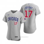 Maglia Baseball Uomo Chicago Cubs Kris Bryant Autentico 2020 Road Grigio