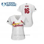 Maglia Baseball Donna St. Louis Cardinals 16 Kolten Wong 2019 Postseason Cool Base Bianco