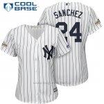 Maglia Baseball Donna New York Yankees 2017 Postseason Gary Sanchez Bianco Cool Base