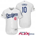 Maglia Baseball Uomo Los Angeles Dodgers 2017 Postseason Justin Turner Bianco Flex Base