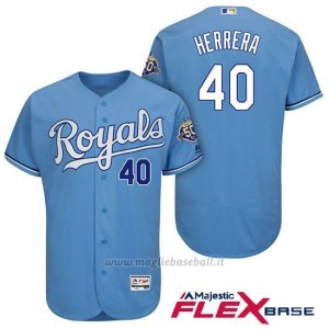Maglia Baseball Uomo Kansas City Royals Kelvin Herrera Light Blu 50th Season Flex Base