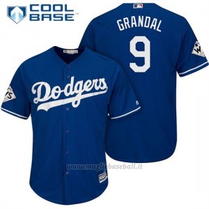 Maglia Baseball Uomo Los Angeles Dodgers 2017 World Series Yasmani Grandal Cool Base