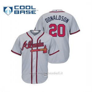 Maglia Baseball Uomo Atlanta Braves Josh Donaldson Cool Base Majestic Road 2019 Grigio