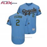 Maglia Baseball Uomo Toronto Blue Jays Alcides Escobar 2018 Dia de los Caidos Flex Base Blu