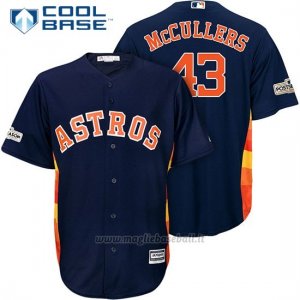 Maglia Baseball Uomo Houston Astros 2017 Postseason Lance Mccullers Blu Cool Base