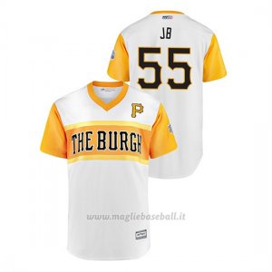 Maglia Baseball Uomo Pittsburgh Pirates 55 Josh Bell 2019 Little League Classic Jb Replica Bianco