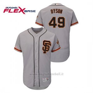Maglia Baseball Uomo San Francisco Giants Sam Dyson 150th Aniversario Patch Autentico Flex Base Grigio