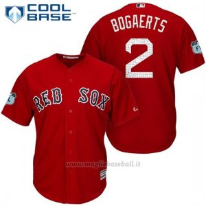 Maglia Baseball Uomo Boston Red Sox 2 Xander Bogaerts Rosso 2017 Allenamento Primaverile Cool Base Giocatore
