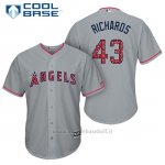 Maglia Baseball Uomo Los Angeles Angels 2017 Estrellas y Rayas Garrett Richards Grigio Cool Base