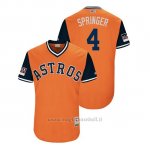 Maglia Baseball Uomo Houston Astros George Springer 2018 Llws Players Weekend Springer Orange