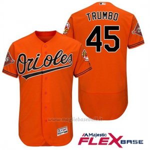 Maglia Baseball Uomo Baltimore Orioles 45 Mark Trumbo Arancione 2017 Flex Base