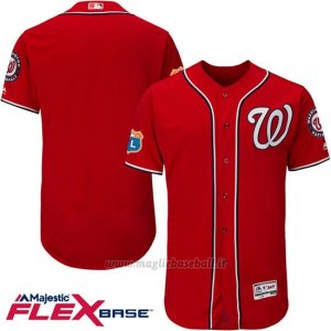 Maglia Baseball Uomo Washington Nationals Blank Rosso Flex Base Autentico Collezione Allenamento Primaverile