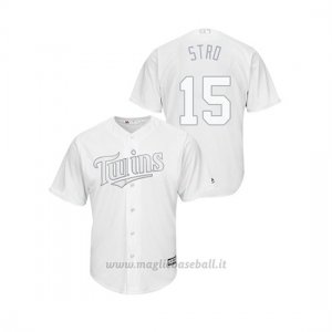 Maglia Baseball Hombre Minnesota Twins 15 Jason Castro 2019 Players Weekend Replica Bianco