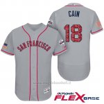 Maglia Baseball Uomo San Francisco Giants 2017 Estrellas y Rayas Matt Cain Grigio Flex Base