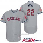 Maglia Baseball Uomo Cleveland Indians 2017 Estrellas y Rayas Jason Kipnis Grigio Flex Base