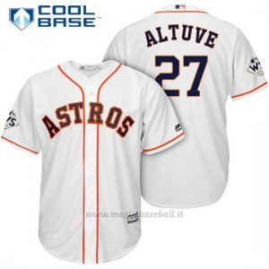 Maglia Baseball Uomo Houston Astros 2017 World Series Jose Altuve Bianco Cool Base