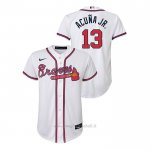 Maglia Baseball Bambino Atlanta Braves Ronald Acuna Jr. Replica Primera Bianco