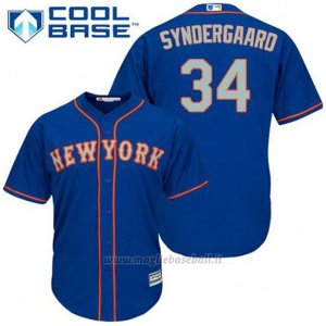 Maglia Baseball Uomo New York Mets Noah Syndergaard 34 Blu Alterner Cool Base