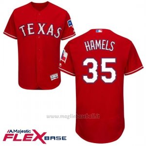 Maglia Baseball Uomo Texas Rangers Cole Hamels Scarlet Autentico Collezione Flex Base