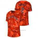 Maglia Baseball Hombre Houston Astros Alex Bregman Camuffamento Autentico Collezione Arancione