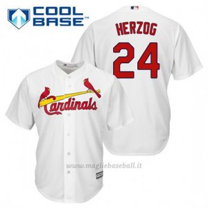 Maglia Baseball Uomo St. Louis Cardinals Biancoy Herzog 24 Bianco 1ªCool Base