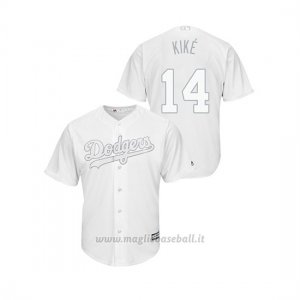 Maglia Baseball Hombre Los Angeles Dodgers 14 Enrique Hernandez 2019 Players Weekend Kike Replica Bianco