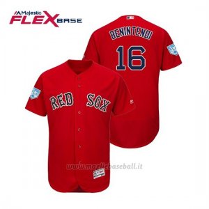 Maglia Baseball Uomo Boston Red Sox Andrew Benintendi Flex Base Entrenamiento De Primavera 2019 Rosso