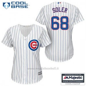 Maglia Baseball Uomo Chicago Cubs 68 Jorge Soler Bianco 1ªCool Base