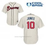 Maglia Baseball Uomo Atlanta Braves 10 Chipper Jones Crema Alterner Cool Base