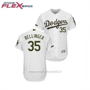 Maglia Baseball Uomo Los Angeles Dodgers Cody Bellinger 2018 Dia de los Caidos Flex Base Bianco