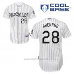 Maglia Baseball Uomo Colorado Rockies Nolan Arenado 28 Bianco 1ªCool Base