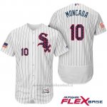 Maglia Baseball Uomo Chicago White Sox 2017 Estrellas Y Rayas 10 Yoan Moncada Bianco Flex Base