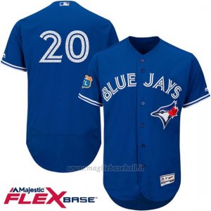 Maglia Baseball Uomo Toronto Blue Jays Josh Donaldson 20 Blu Flex Base Autentico Collezione On Field Allenamento Primaverile