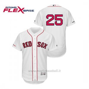 Maglia Baseball Uomo Boston Red Sox Steve Pearce 150th Aniversario Patch Flex Base Bianco