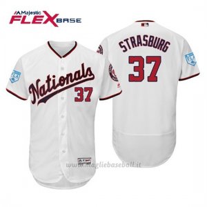 Maglia Baseball Uomo Washington Nationals Stephen Strasburg Flex Base Entrenamiento De Primavera 2019 Bianco