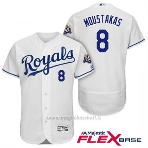 Maglia Baseball Uomo Kansas City Royals Mike Moustakas Bianco 50th Season Flex Base