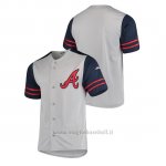 Maglia Baseball Uomo Atlanta Braves Button-down Stitches Autentico Grigio