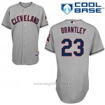 Maglia Baseball Uomo Cleveland Indians Michael Brantley Autentico Collezione Grigio Cool Base Giocatore