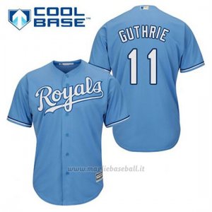 Maglia Baseball Uomo Kansas City Royals Jeremy Guthrie 11 Powder Blu Alterner Cool Base