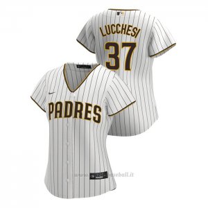 Maglia Baseball Donna San Diego Padres Joey Lucchesi Replica 2020 Primera Bianco