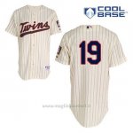 Maglia Baseball Uomo Minnesota Twins Kennys Vargas 19 Crema Alterner Cool Base