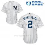 Maglia Baseball Uomo New York Yankees Derek Jeter 2 Bianco 1ªCool Base