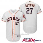 Maglia Baseball Uomo Houston Astros 2017 Postseason Jose Altuve Bianco Flex Base