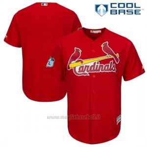 Maglia Baseball Uomo St. Louis Cardinals St Louis Scarlet 2017 Allenamento Primaverile Cool Base