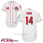 Maglia Baseball Uomo Cincinnati Reds 14 Pete Rose Bianco Flex Base Autentico Collezione