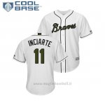 Maglia Baseball Uomo Atlanta Braves Ender Inciarte 2018 Dia de los Caidos Cool Base Bianco