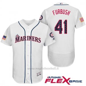Maglia Baseball Uomo Seattle Mariners 2017 Estrellas y Rayas Charlie Furbush Bianco Flex Base