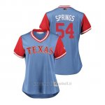 Maglia Baseball Donna Texas Rangers Jeffrey Springs 2018 Llws Players Weekend Springs Light TOrnto Blue Jays